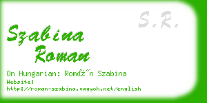 szabina roman business card